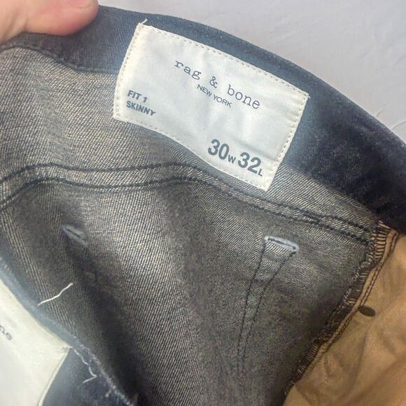 Rag & Bone Mens Fit 1 Aero Skinny 30Wx32L Dark Indigo Stretch Jeans McGregor NWT - Picture 8 of 10